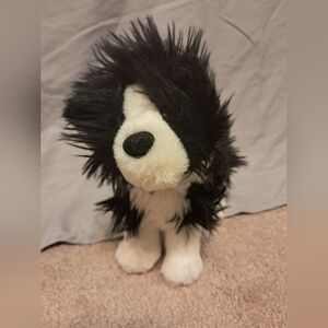 American Girl Saige's Pet Dog Rembrandt Black & White Border Collie Plush EUC